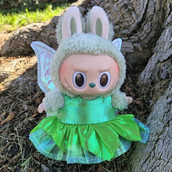Disney Tinkerbell Fairy Dress and Metallic Wings Outfit for Labubu - Picture 3 of 11